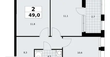 Apartamento 2 habitaciones en poselenie Sosenskoe, Rusia