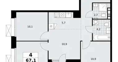 Apartamento 4 habitaciones en poselenie Sosenskoe, Rusia