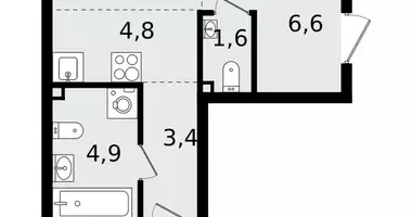 3 room apartment in Vsevolozhsk, Russia