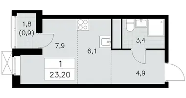 1 room apartment in poselenie Sosenskoe, Russia