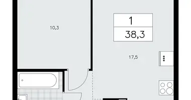 Apartamento 1 habitación en Krasnoye Selo, Rusia