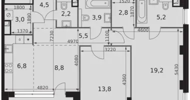 Apartamento 2 habitaciones en North-Western Administrative Okrug, Rusia