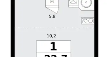 Квартира 1 комната в поселение Сосенское, Россия