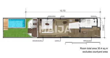 Apartamento 1 habitación en Pattaya, Tailandia