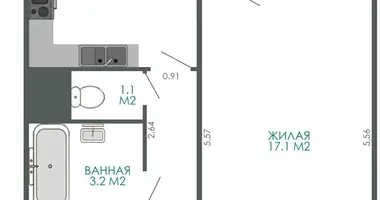 Apartamento 1 habitación en Minsk, Bielorrusia