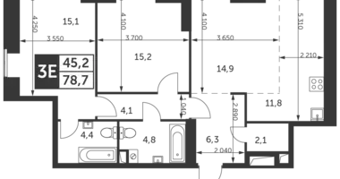 Mieszkanie 3 pokoi w Konkovo District, Rosja