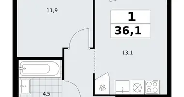 Apartamento 1 habitación en Troitsk, Rusia