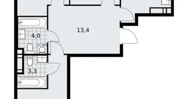 Apartamento 3 habitaciones en poselenie Sosenskoe, Rusia