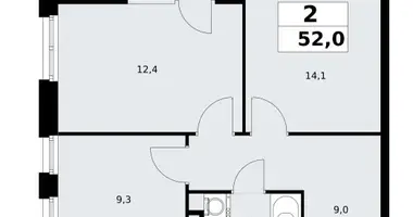 Apartamento 2 habitaciones en poselenie Sosenskoe, Rusia