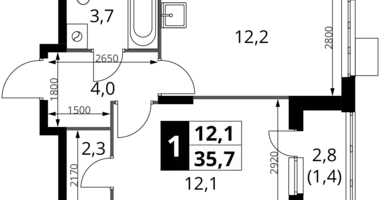 Appartement 1 chambre dans Potapovo, Fédération de Russie