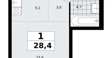 Apartamento 1 habitación en poselenie Sosenskoe, Rusia