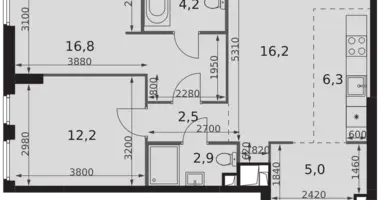 Wohnung 3 zimmer in Moskau, Russland
