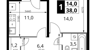 Mieszkanie 1 pokój w South-Western Administrative Okrug, Rosja