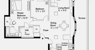 Квартира 3 комнаты в Нью-Йорк, США
