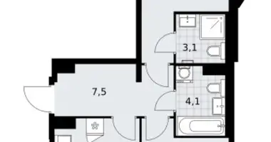 2 room apartment in Troitsk, Russia