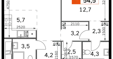 Apartamento 2 habitaciones en North-Western Administrative Okrug, Rusia