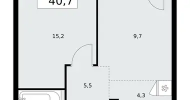 Apartamento 2 habitaciones en poselenie Desenovskoe, Rusia