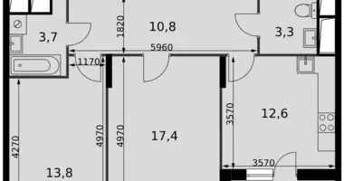 Apartamento 2 habitaciones en Razvilka, Rusia