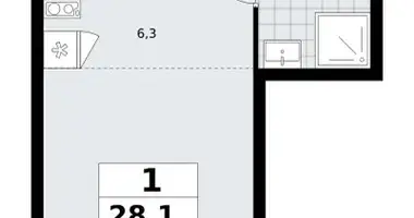 1 room apartment in Troitsk, Russia
