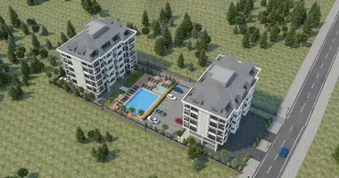 Mieszkanie 1 pokój z parking, z balkon, z ogród w Mahmutlar, Turcja