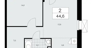 Apartamento 2 habitaciones en poselenie Sosenskoe, Rusia