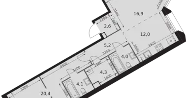 Apartamento 2 habitaciones en Konkovo District, Rusia