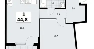 1 room apartment in Troitsk, Russia