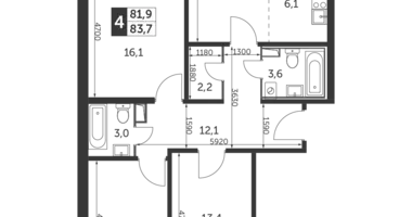 Apartamento 4 habitaciones en Nekrasovka District, Rusia