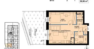 Wohnung 2 Zimmer in Posen, Polen