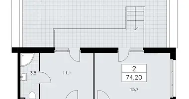 Apartamento 2 habitaciones en poselenie Sosenskoe, Rusia