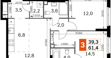 Apartamento 3 habitaciones en North-Western Administrative Okrug, Rusia