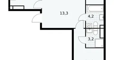 Apartamento 3 habitaciones en poselenie Sosenskoe, Rusia