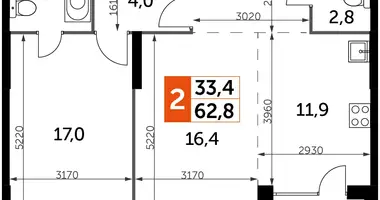 Apartamento 2 habitaciones en North-Western Administrative Okrug, Rusia