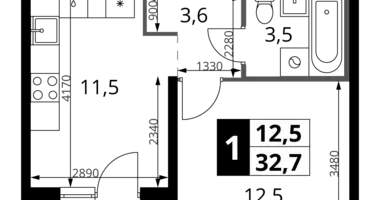 Квартира 1 комната в Ленинский район, Россия