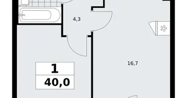 Appartement 1 chambre dans poselenie Sosenskoe, Fédération de Russie