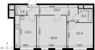 Appartement 2 chambres dans Razvilka, Fédération de Russie