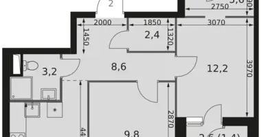 Wohnung 2 zimmer in Moskau, Russland