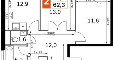 Appartement 2 chambres dans Moscou, Fédération de Russie