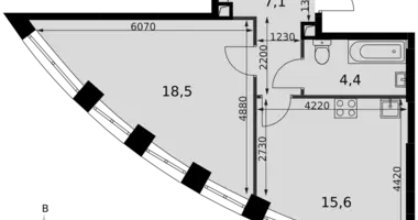 Wohnung 1 zimmer in Nordwestlicher Verwaltungsbezirk, Russland