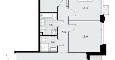 3 room apartment in Troitsk, Russia