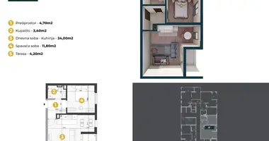 Appartement 1 chambre dans Bar, Monténégro