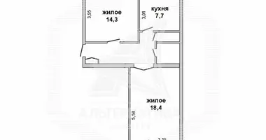 Apartamento 2 habitaciones en Brest, Bielorrusia