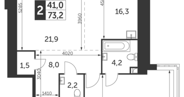 2 room apartment in Konkovo District, Russia