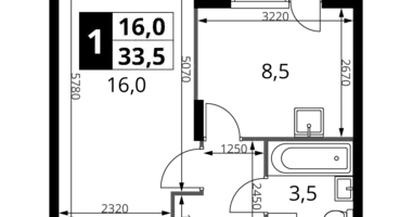 Квартира 1 комната в Potapovo, Россия