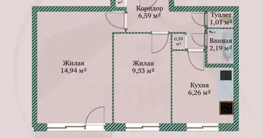 Apartamento 2 habitaciones en Minsk, Bielorrusia