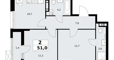 Appartement 2 chambres dans poselenie Sosenskoe, Fédération de Russie