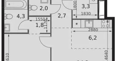 Appartement 2 chambres dans Moscou, Russie