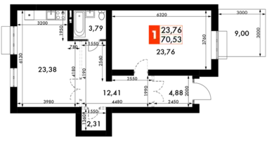 Квартира 1 комната в Одинцовский городской округ, Россия