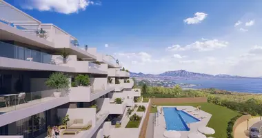 Penthouse 3 rooms with air conditioning, with sea view, with parking in Manilva, Spain