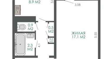 Apartamento 1 habitación en Minsk, Bielorrusia